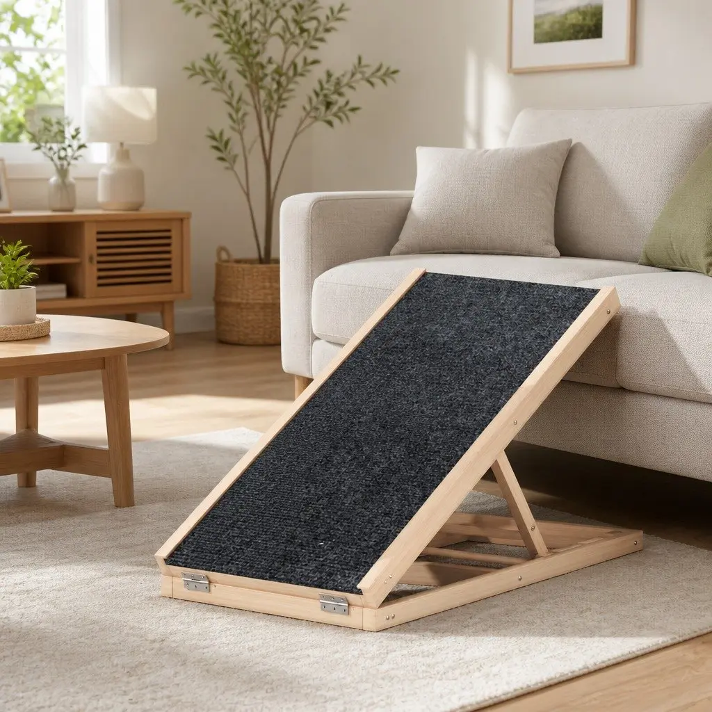 Dog Ramp Steps 70cm Adjustable Height Wooden Pet Stairs Foldable Bed Sofa Car