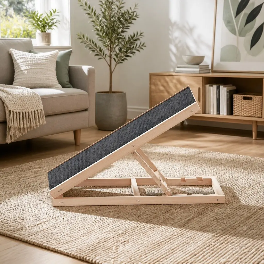 Dog Ramp Steps 70cm Adjustable Height Wooden Pet Stairs Foldable Bed Sofa Car