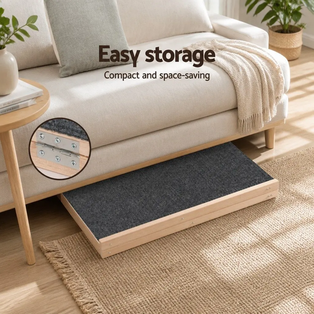 Dog Ramp Steps 70cm Adjustable Height Wooden Pet Stairs Foldable Bed Sofa Car
