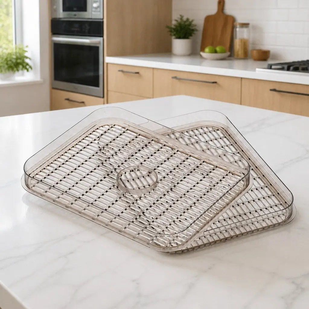 Food Dehydrator Add On Tray 2 Piece Clear PS Plastic Drying Tray