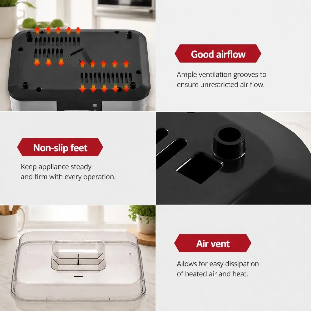 Food Dehydrator 5 Tray Temperature Control LCD Display Silver