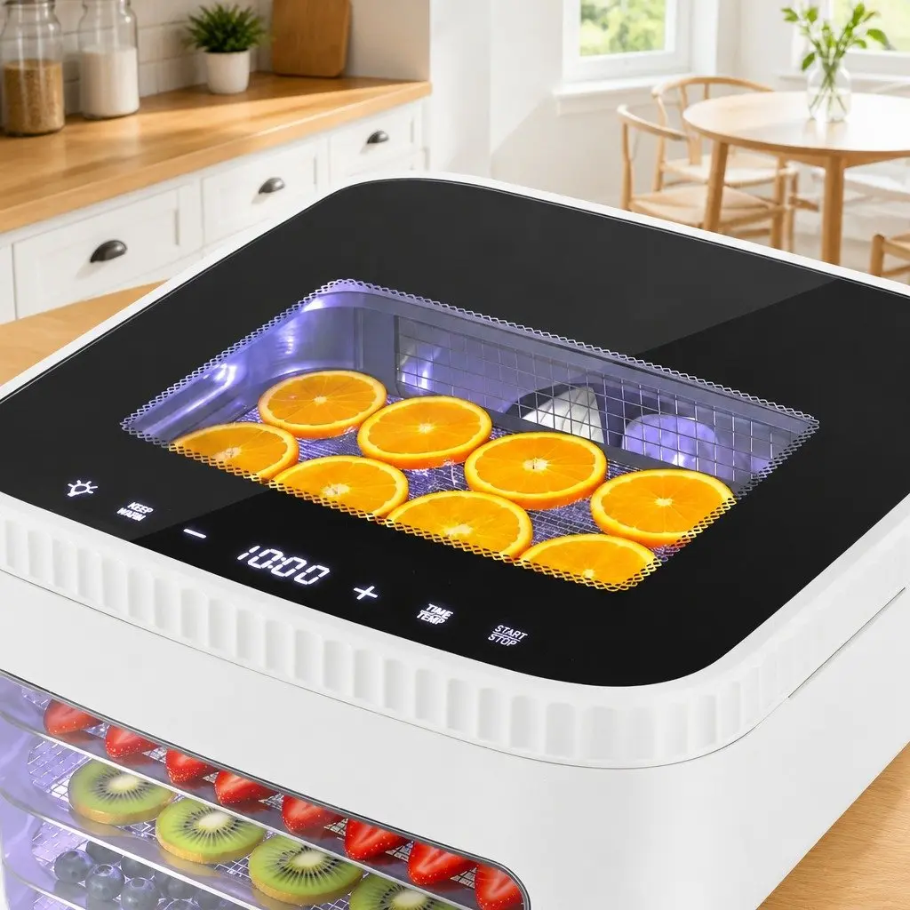 Food Dehydrator Machine Mini Benchtop 5 Tray White for Drying Fruits Jerky Vegetables