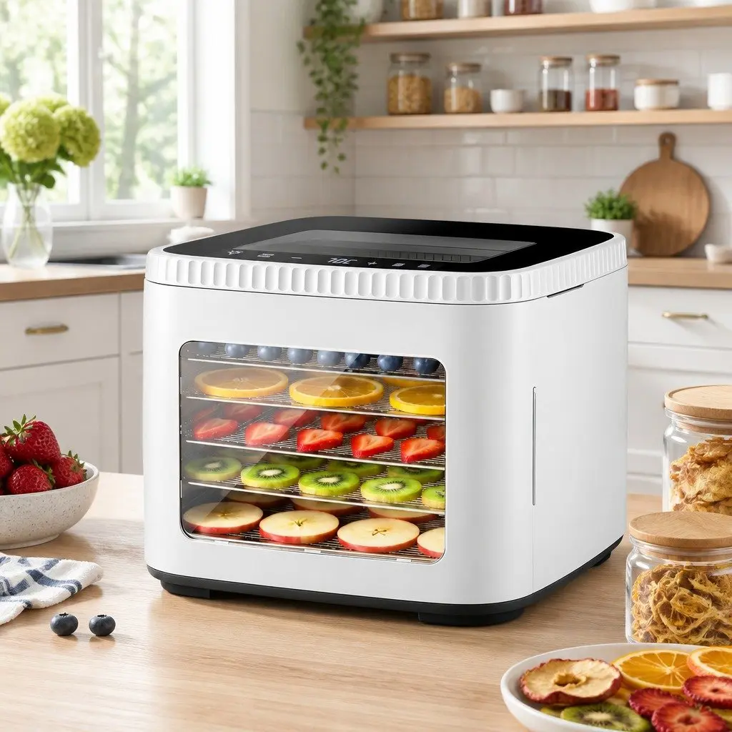 Food Dehydrator Machine Mini Benchtop 5 Tray White for Drying Fruits Jerky Vegetables