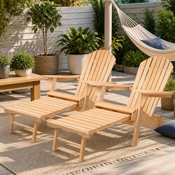 Comfortable Adirondack Chairs with Ottoman - Great Value