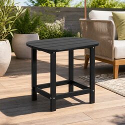 Practical Black HDPE Outdoor Side Table, Easy to Assemble