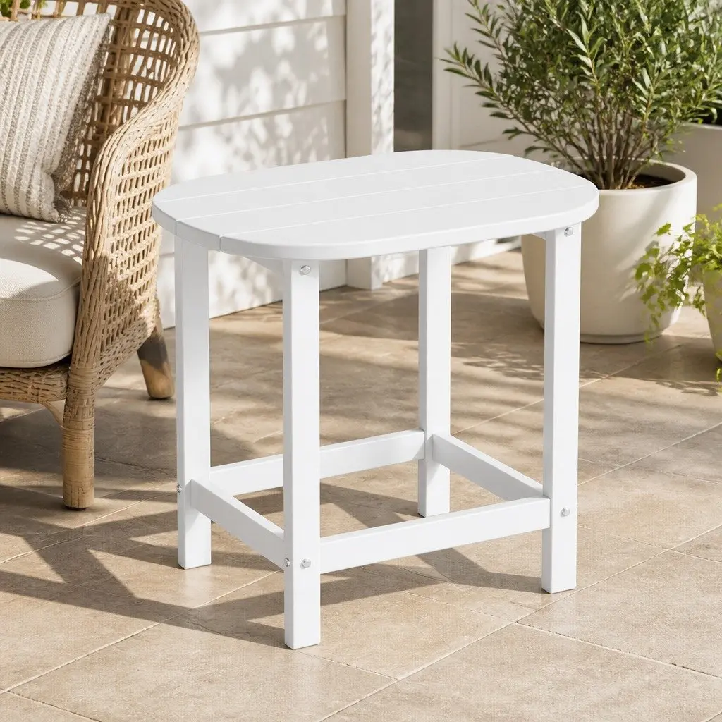 White Outdoor Side Table