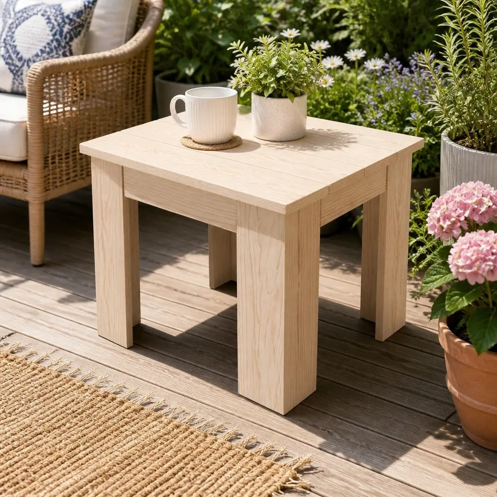 Wooden Side Table for Home and Garden