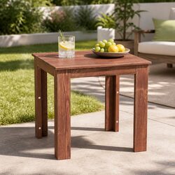 Reliable Wooden Side Table for Outdoor Comfort