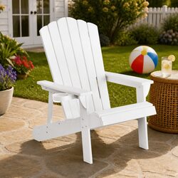 Comfortable and Reliable White Adirondack Chair