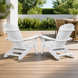 Reliable 2PC Adirondack Wood Chairs with Footstool