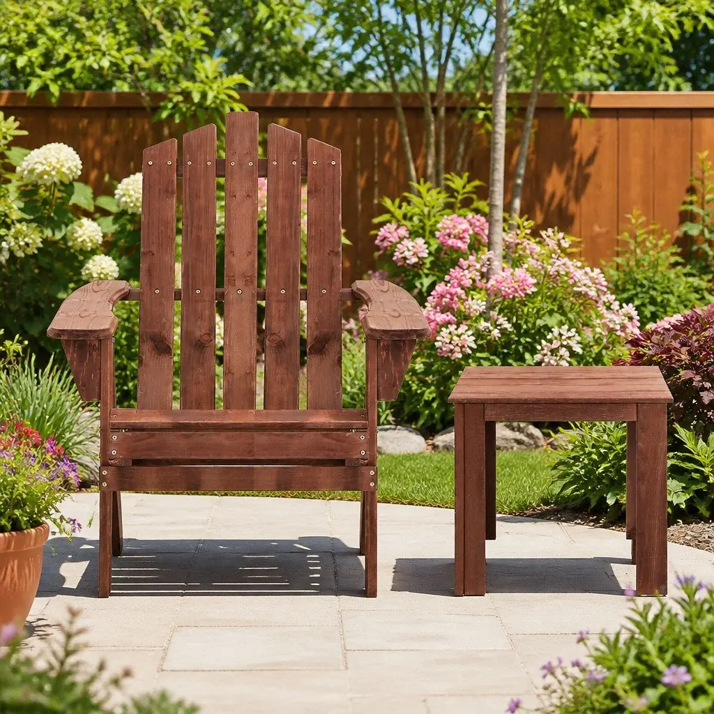 3 Piece Adirondack Wooden Chair Set
