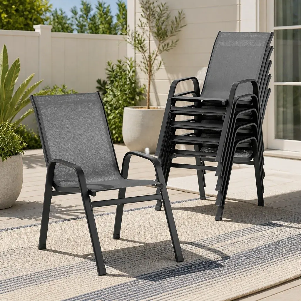 6PC Outdoor Dining Chairs Set