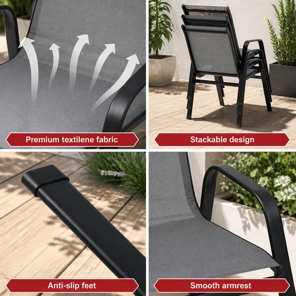 6PC Outdoor Dining Chairs Set