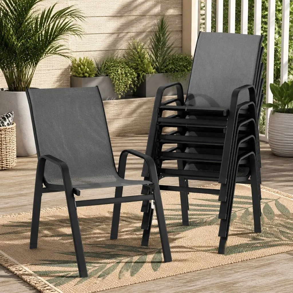 6PC Outdoor Dining Chairs Set