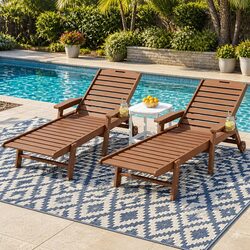 Reliable Outdoor Lounge Chair Set with Side Table