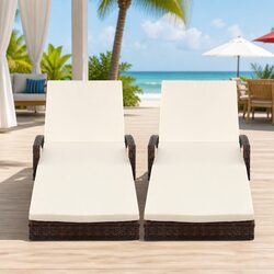 Comfortable 2PC Sun Lounge Chair Set for Outdoor Fun