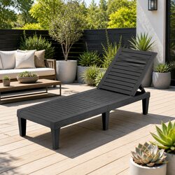 Affordable Black Outdoor Chaise Lounge Chair for Comfort