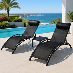Affordable 3-Piece Outdoor Lounger Set with Steel Frame