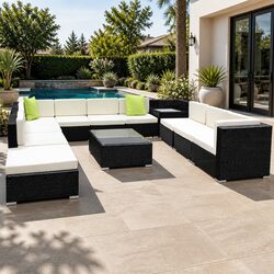 Value and Comfort in 12 Piece Outdoor Wicker Set