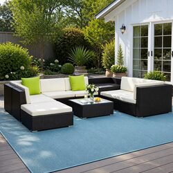 Comfortable 9-Piece Outdoor Sofa Set with Great Value