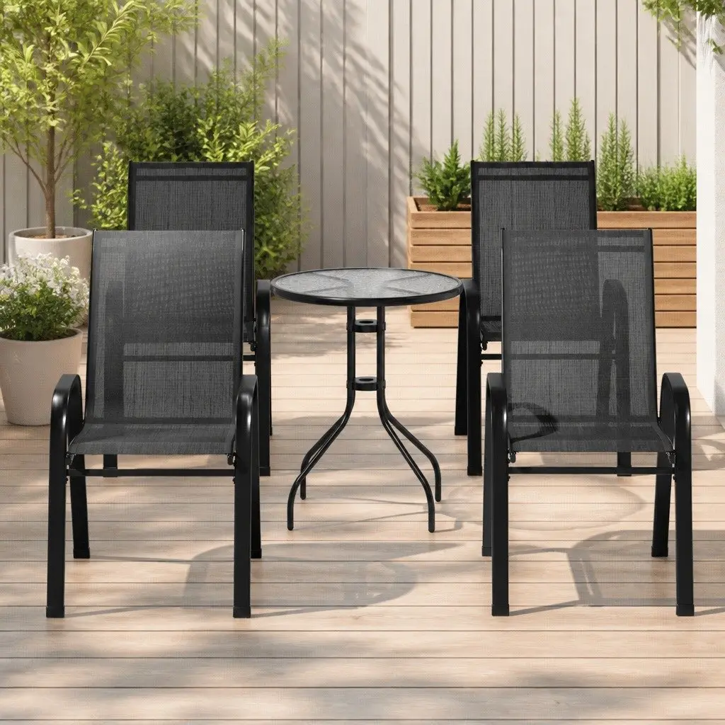 5PC Bistro Set with Chairs and Table