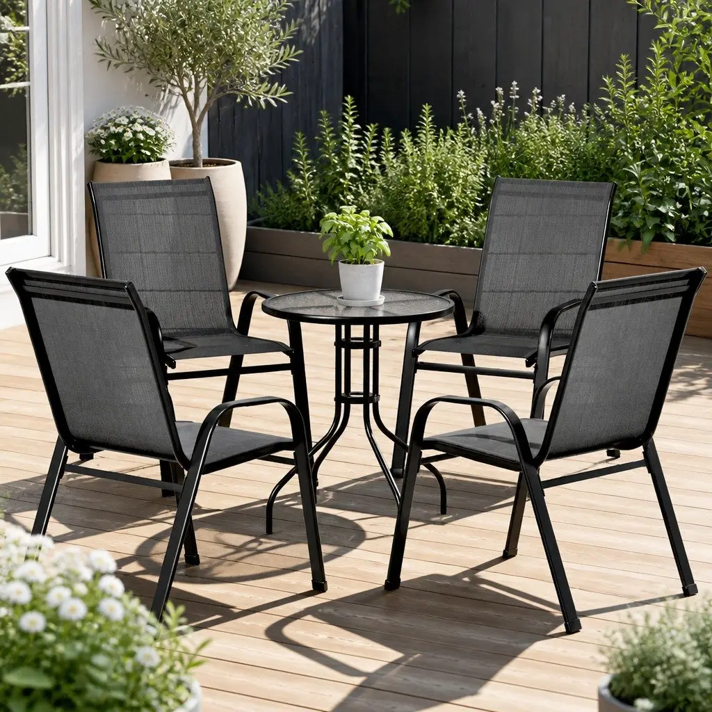 5PC Bistro Set with Chairs and Table