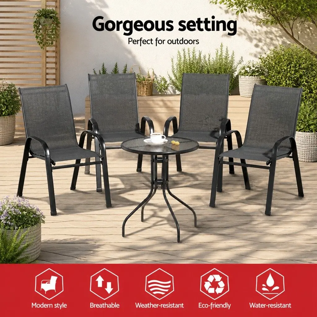 5PC Bistro Set with Chairs and Table