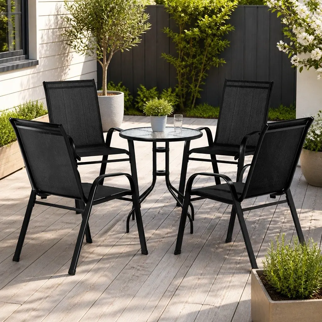 5PC Bistro Set with Chairs and Table