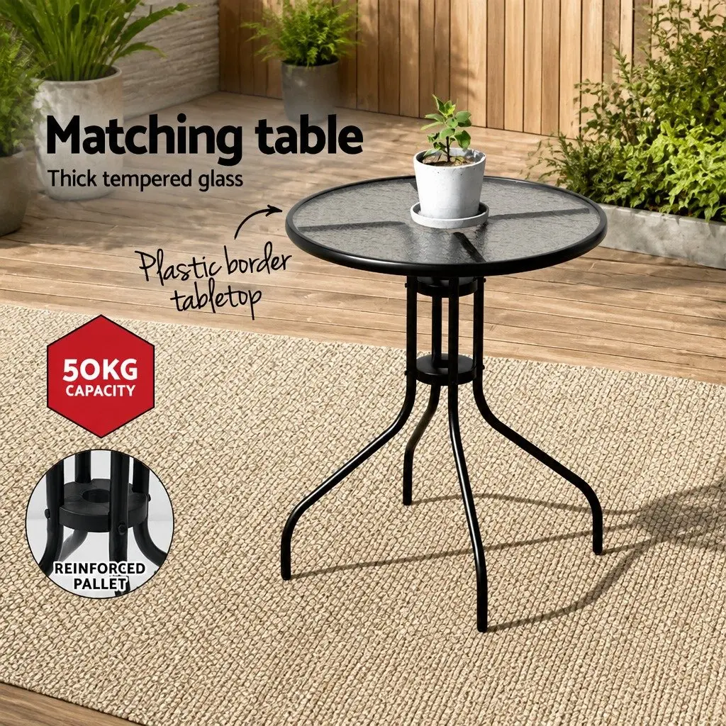 3-Piece Bistro Set with Stackable Chairs