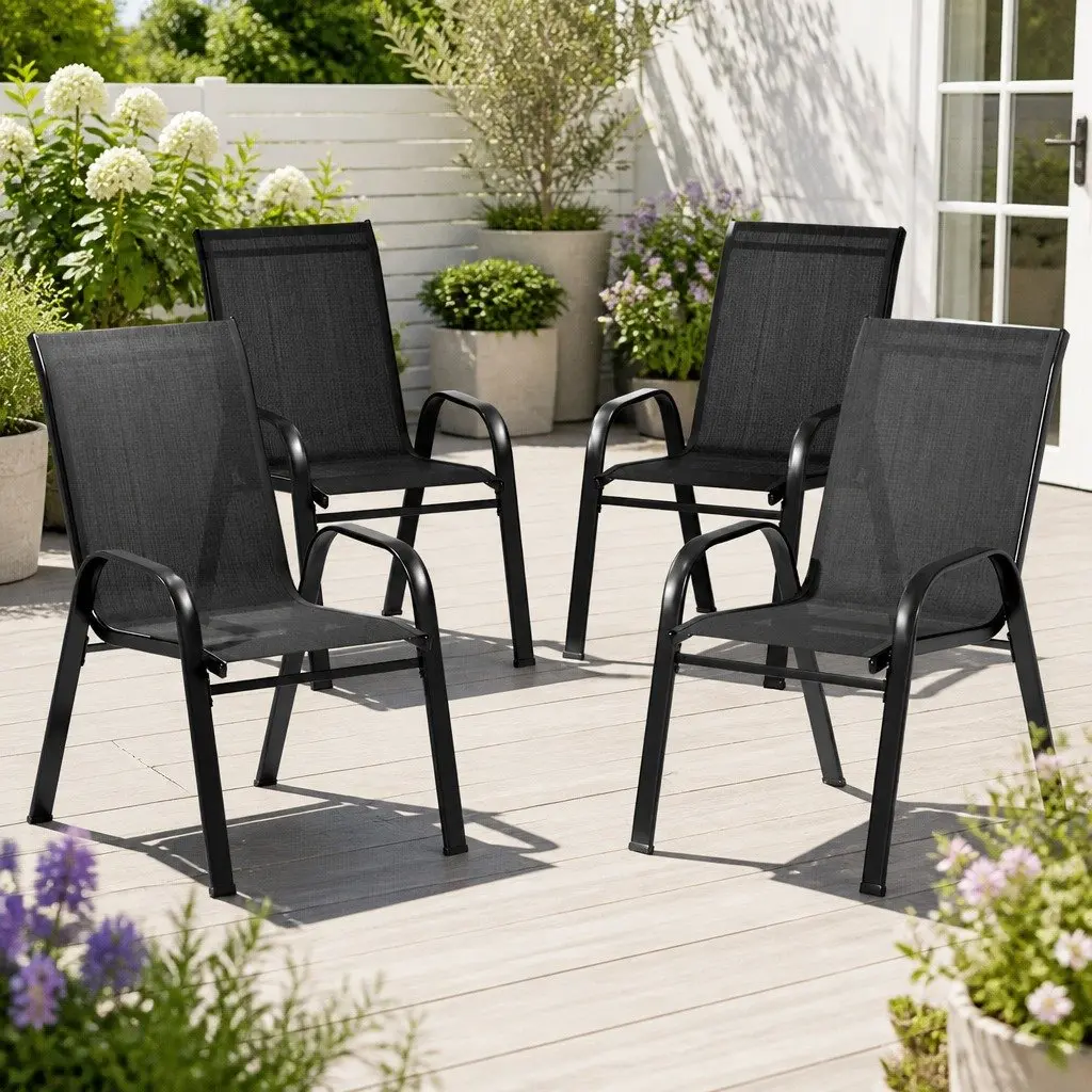 4PC Stackable Outdoor Chairs