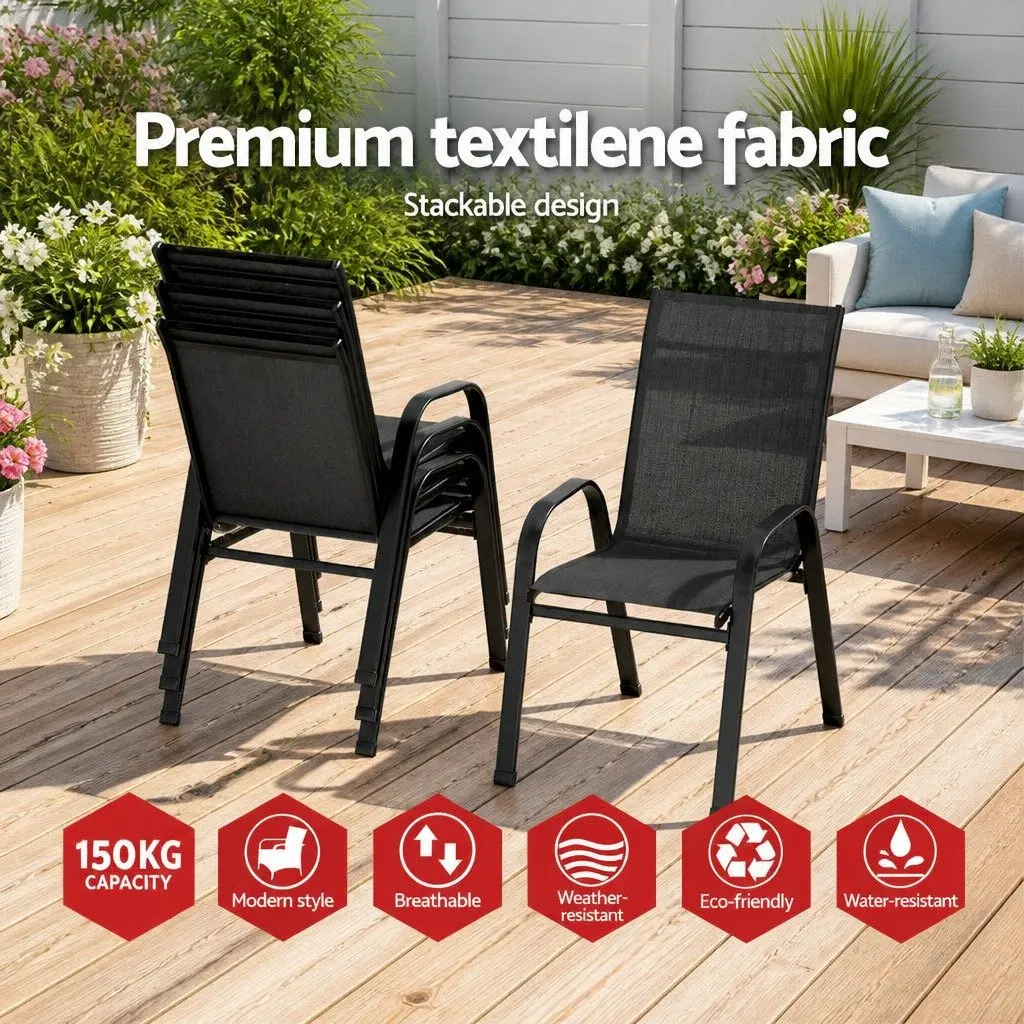 4PC Stackable Outdoor Chairs