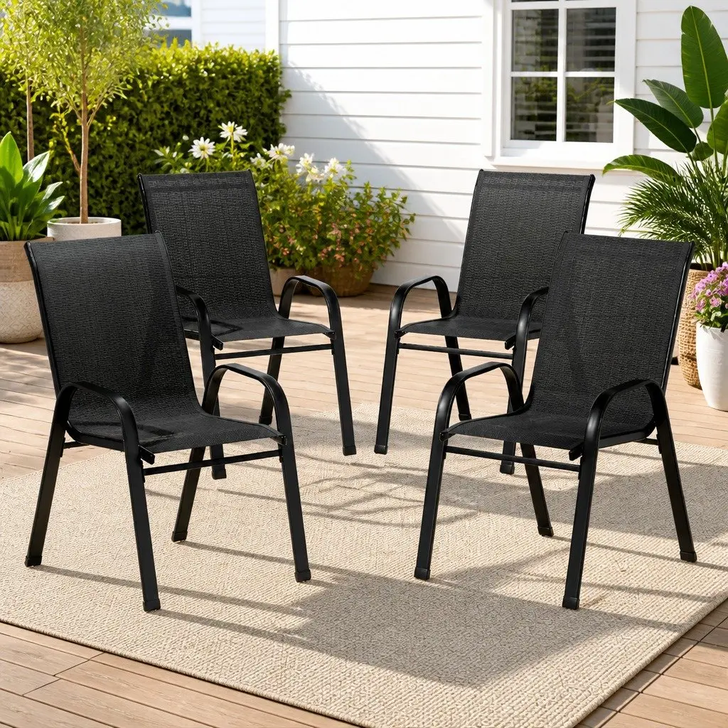 4PC Stackable Outdoor Chairs