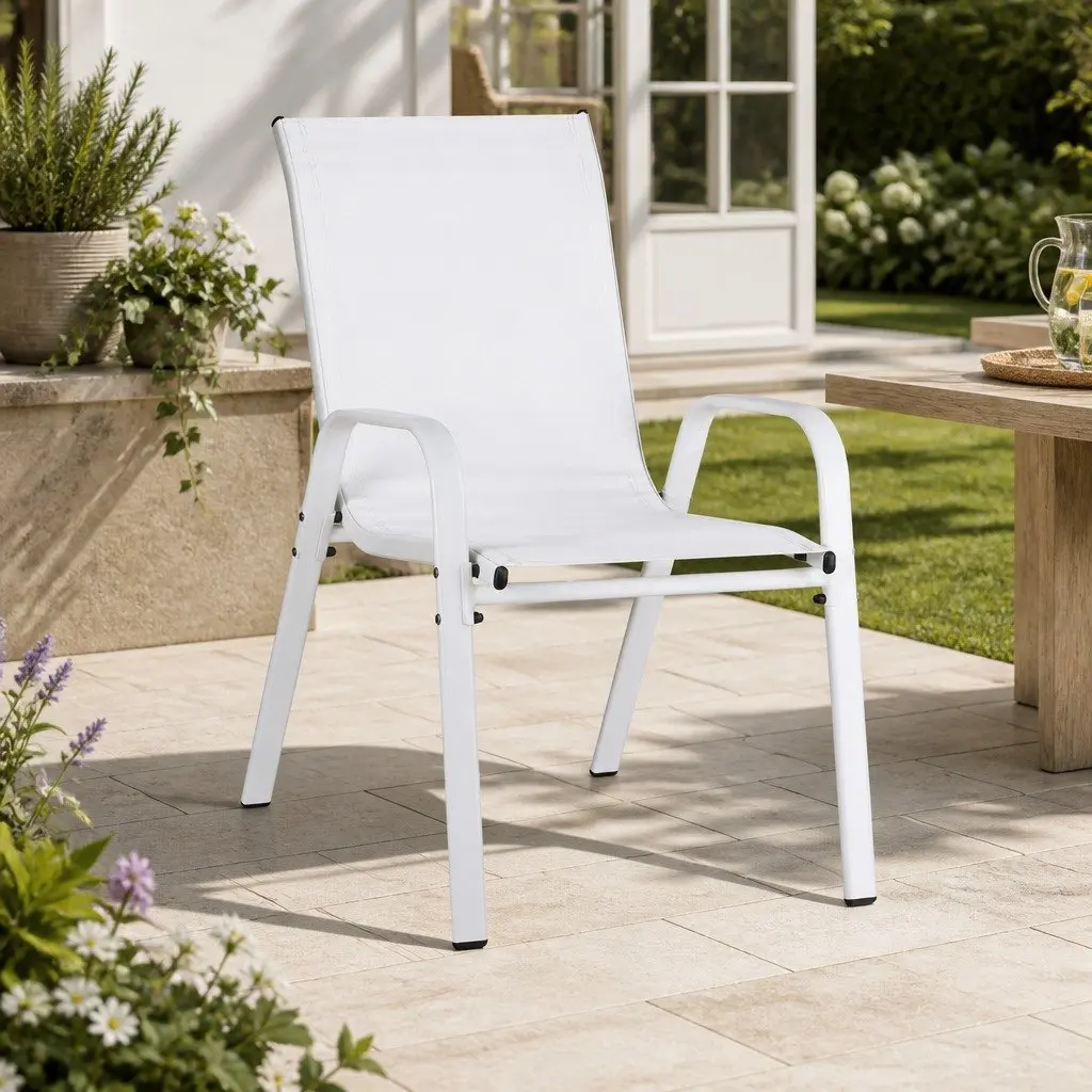 White Stackable Chairs for Indoor and Outdoor Use