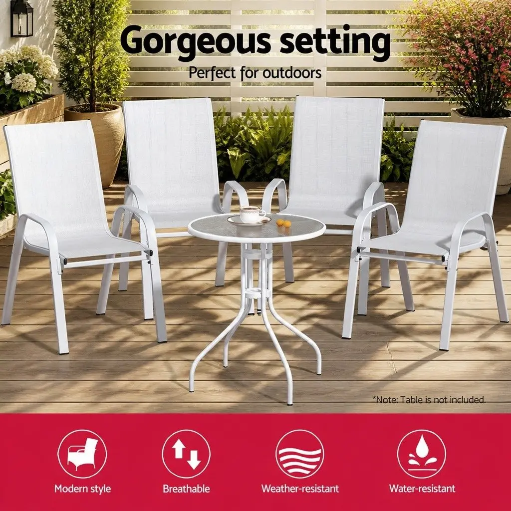 White Stackable Chairs for Indoor and Outdoor Use