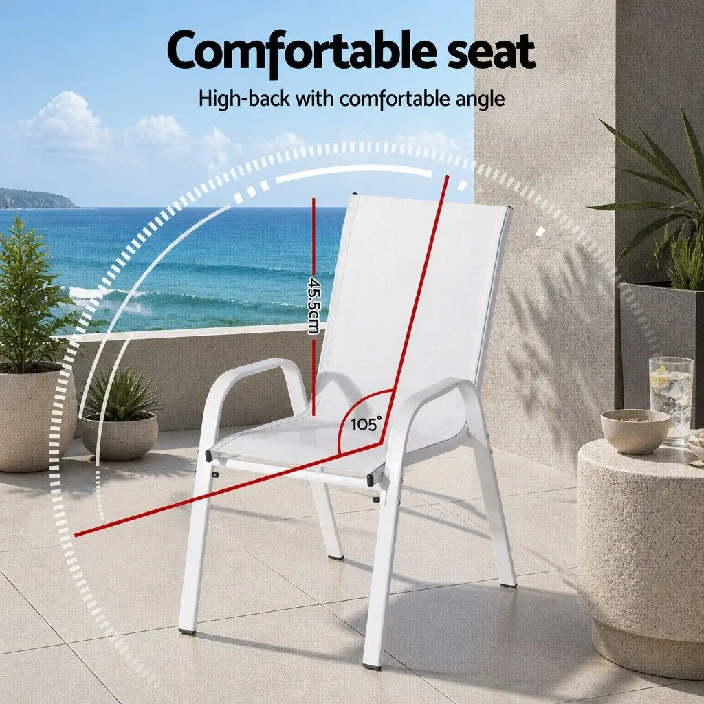 White Stackable Chairs for Indoor and Outdoor Use
