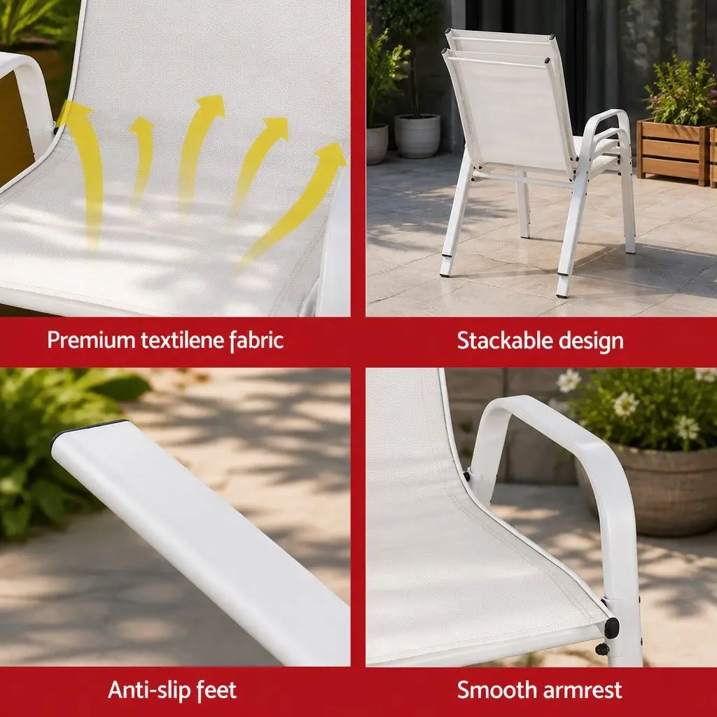 White Stackable Chairs for Indoor and Outdoor Use