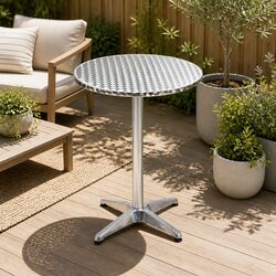 Reliable Set of 6 Round Bar Tables for Outdoor Use