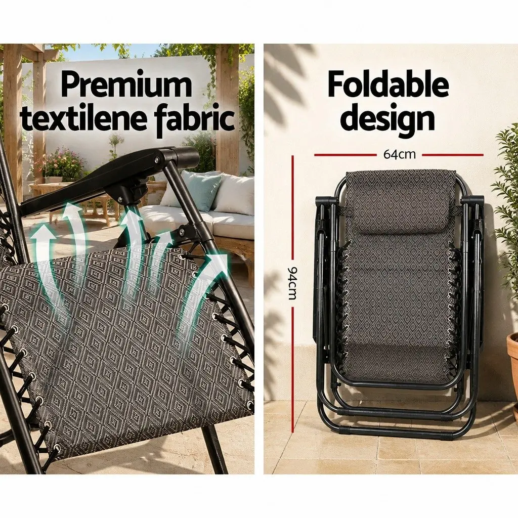 2PC Zero Gravity Reclining Chair Set