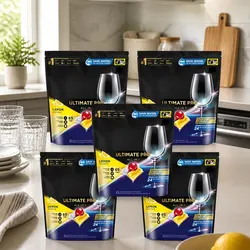 Dishwasher Tablets Ultimate Pro Lemon 325 Pack Powerball Sparkle Clean