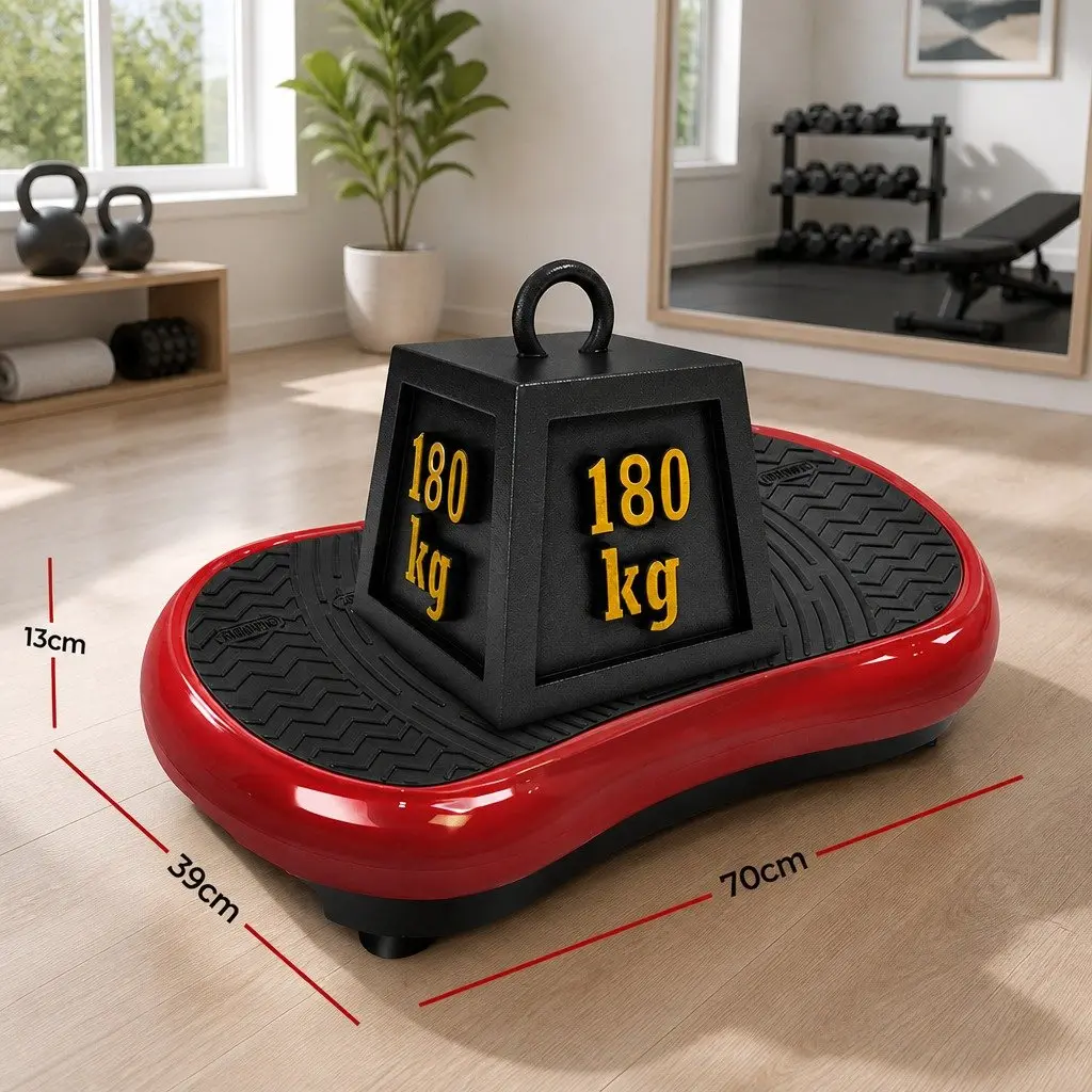 Vibration Machine Home Fitness Trainer with Resistance Bands 70x39x13cm Maroon