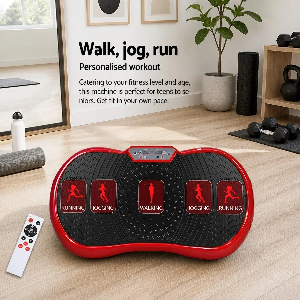 Vibration Machine Home Fitness Trainer with Resistance Bands 70x39x13cm Maroon