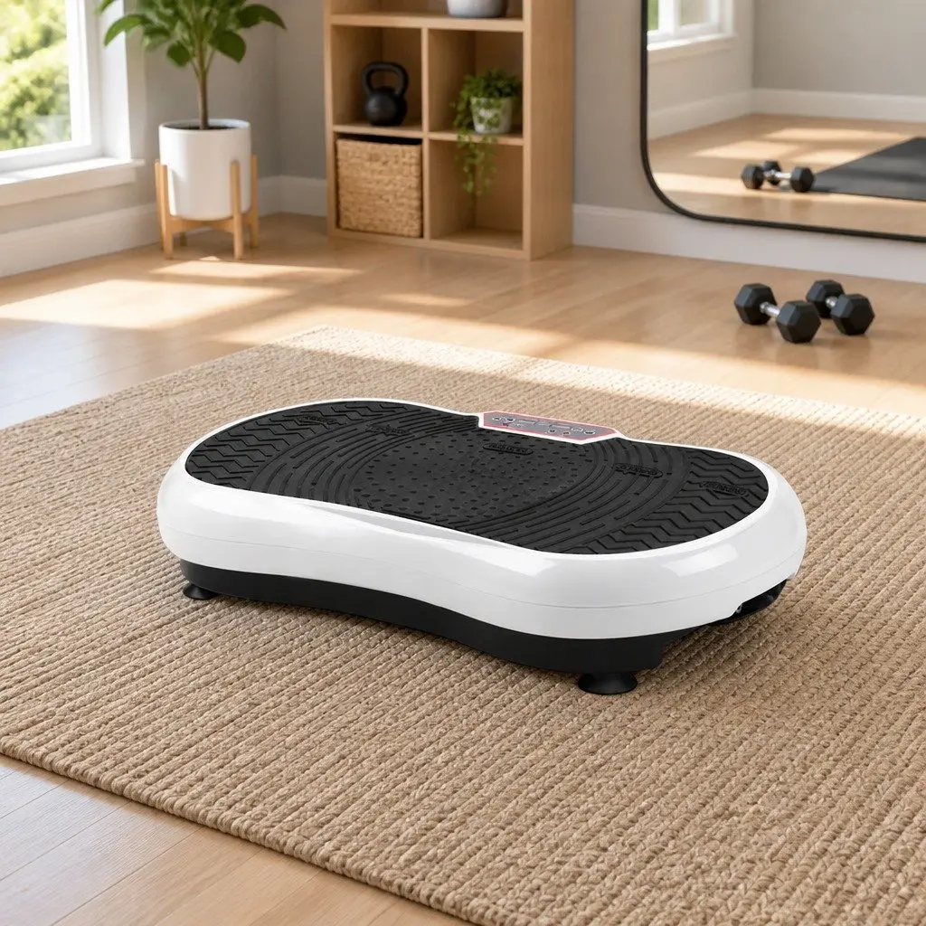 Vibration Machine Whole Body Trainer Home Gym 70 x 39 x 13cm White