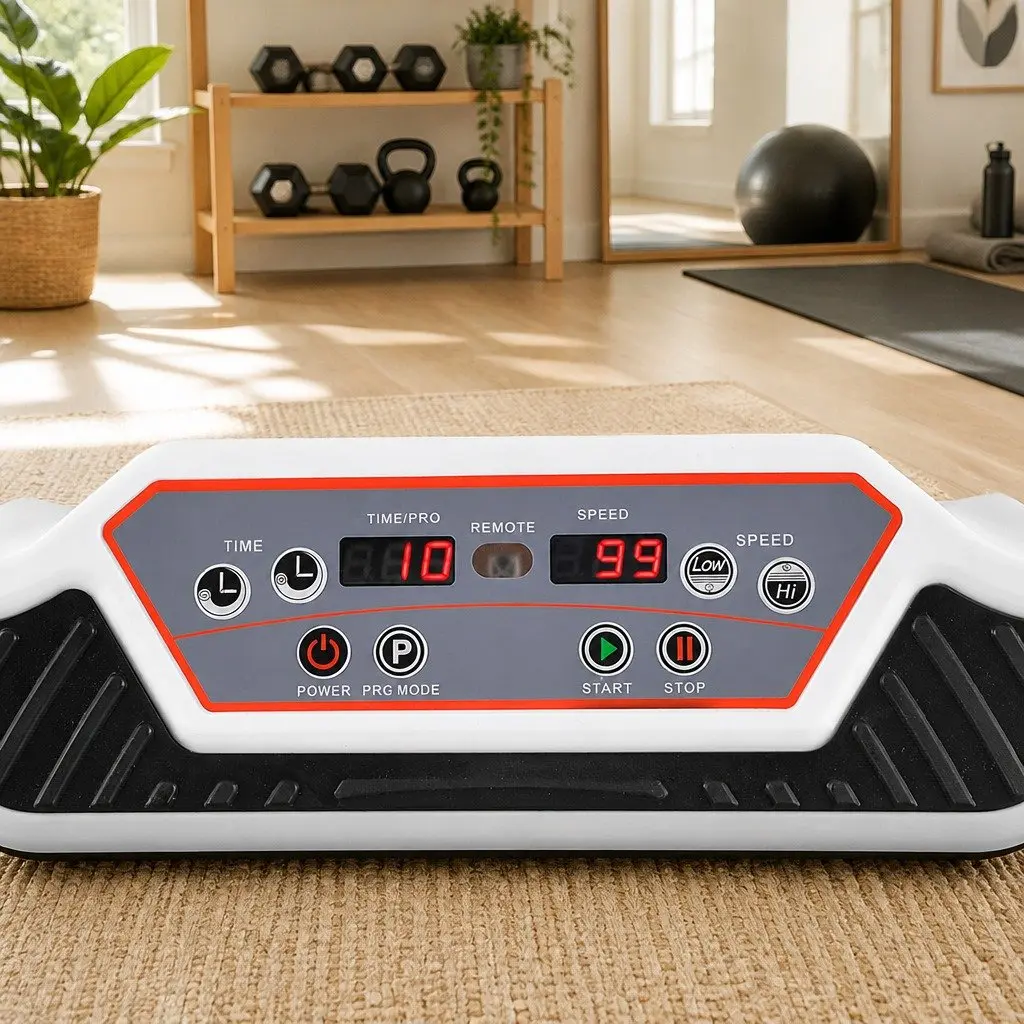 Vibration Machine Whole Body Trainer Home Gym 70 x 39 x 13cm White