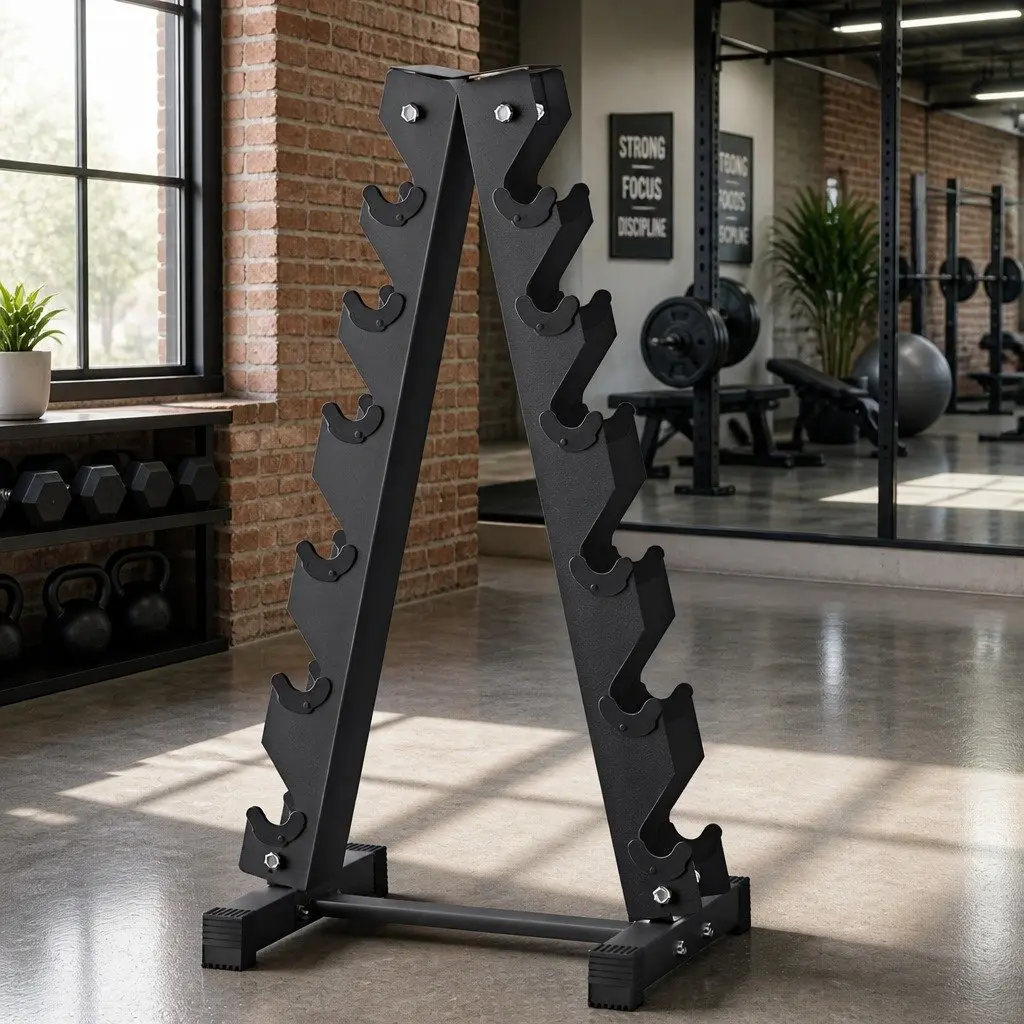 6 Tier Dumbbell Rack Storage Stand Home Gym Organizer Black
