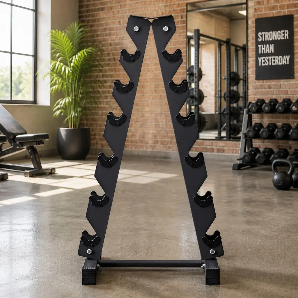 6 Tier Dumbbell Rack Storage Stand Home Gym Organizer Black