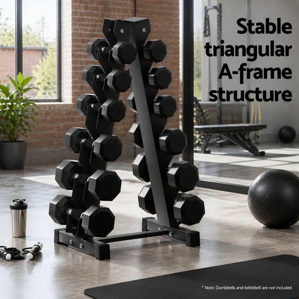 6 Tier Dumbbell Rack Storage Stand Home Gym Organizer Black