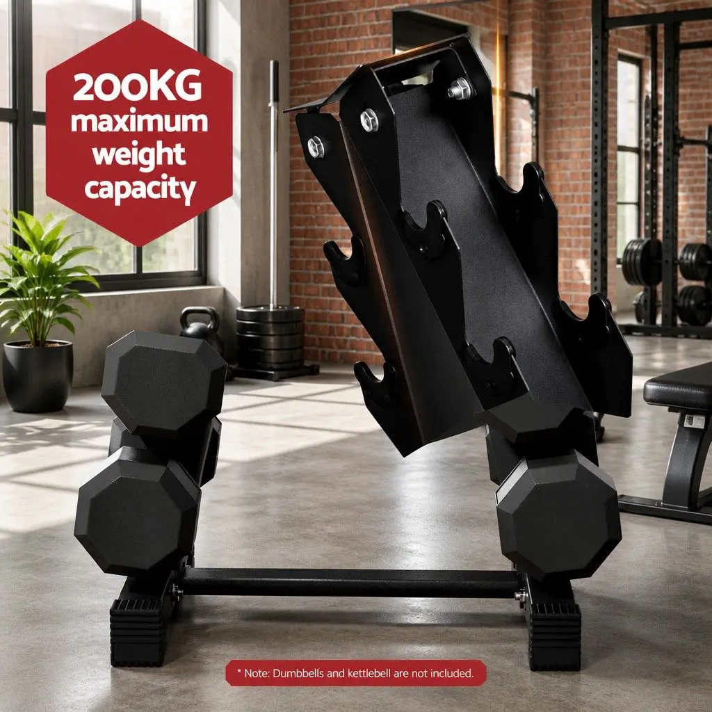 6 Tier Dumbbell Rack Storage Stand Home Gym Organizer Black