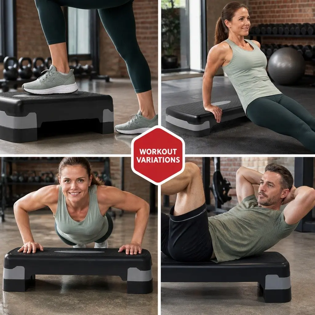 Aerobic Step Fitness Training Platform Adjustable 66cm x 26cm Grey