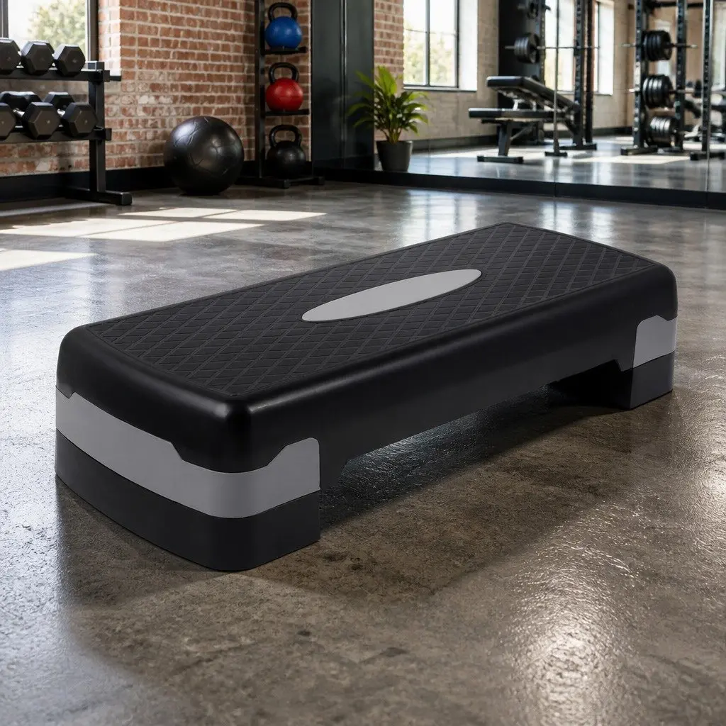 Aerobic Step Fitness Training Platform Adjustable 66cm x 26cm Grey