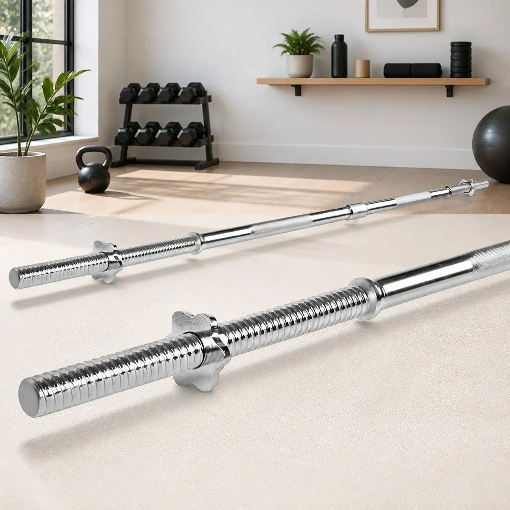 168cm Steel Barbell Bar with Secure Collars